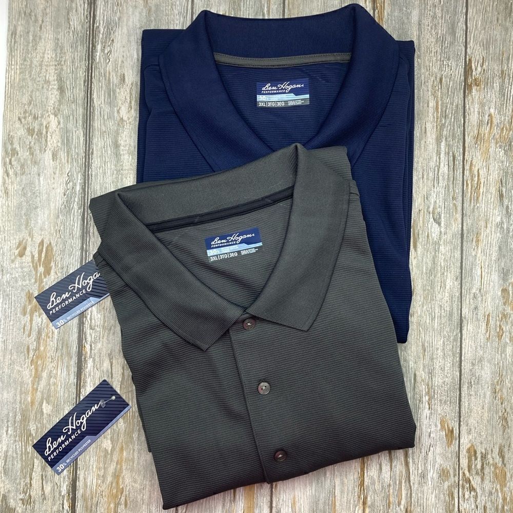Active Golf Performance Easy Care Solid Short Sleeve Polo Shirt 2-Pack Size 3XL
